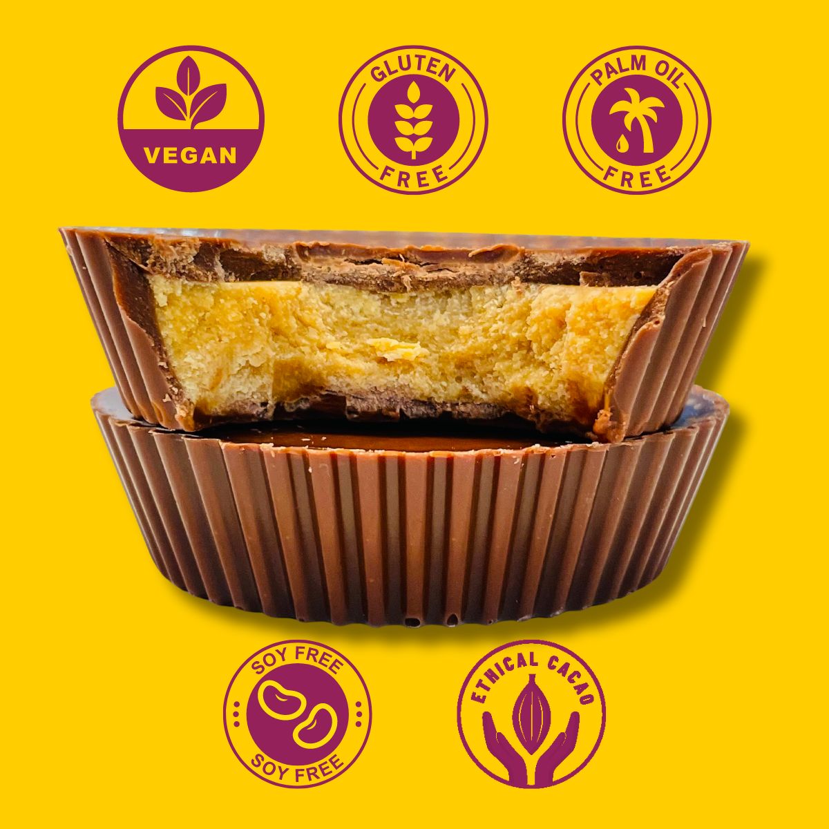 Chomp Nutpucks, vegan peanut butter cups, oat milk peanut butter cups, soy-free, palm-oil free, dairy-free