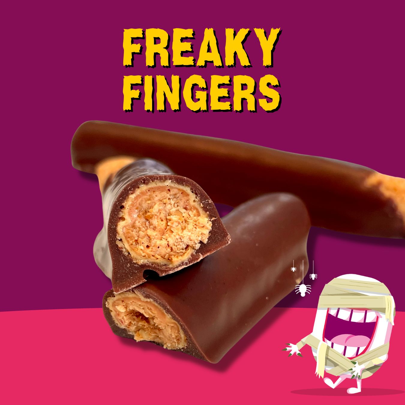 Freaky Fingers Chomp, vegan butterfinger, butterfinger dairy-free